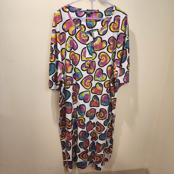 JUST LOVE Hearts printed comfy day dress camisole plus size 3X NWT - Picture 6 of 10